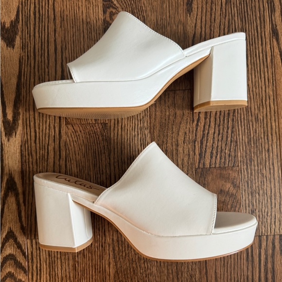 Lulus Curtis Platform Peep Toe High Heel - White. - Picture 5 of 9